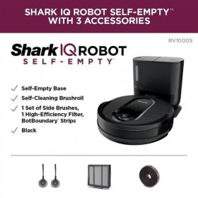 Open Box Shark IQ Robot Vacuum RV1100SRUS with Self-Empty Base - BLACK