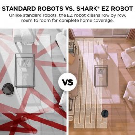 Shark EZ Robot Vacuum with Self-Empty Base, Row-by-Row Cleaning, Powerful Suction, Perfect for Pet Hair, Wi-Fi, Carpets & Hard Floors, RV910S