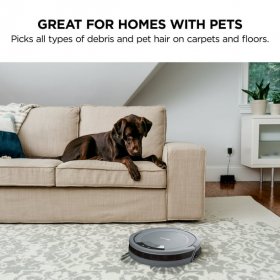 Shark ION Robot Vacuum, Wi-Fi Connected, Works with Google Assistant, Multi-Surface Cleaning, Carpets, Hard Floors, Gray (RV753)